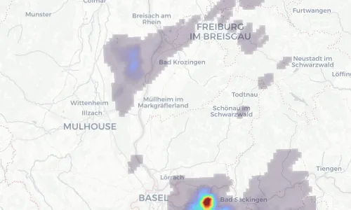 Regenradar Vorschaubild - Aktuelle Niederschläge in Badenweiler und Umgebung