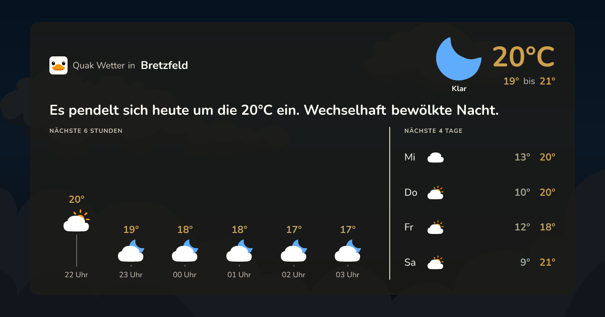Quak Wetter-Widget Bretzfeld