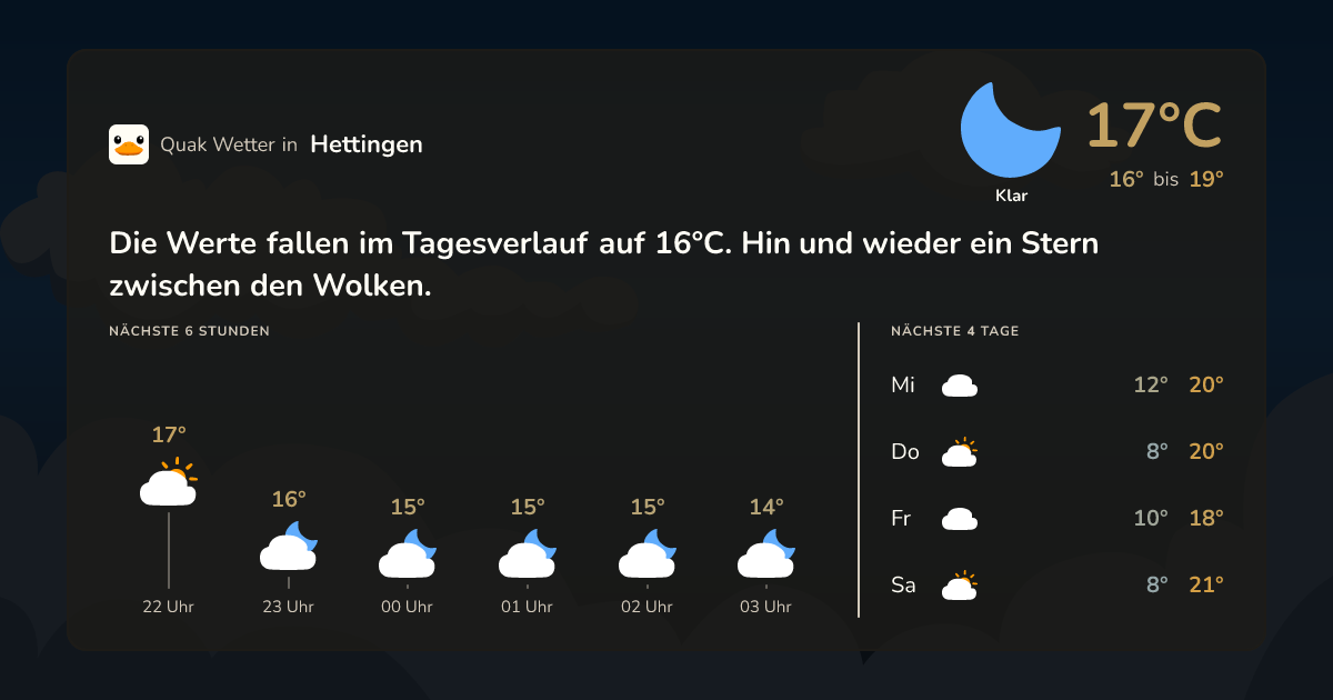 Quak Wetter-Widget Hettingen