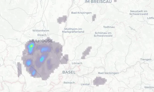 Regenradar Vorschaubild - Aktuelle Niederschläge in Kandern und Umgebung