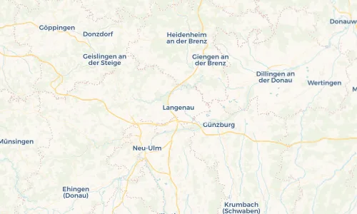 Regenradar Vorschaubild - Aktuelle Niederschläge in Langenau und Umgebung