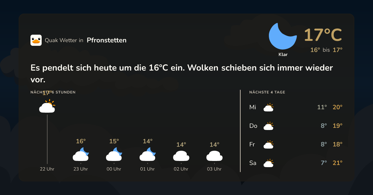 Quak Wetter-Widget Pfronstetten