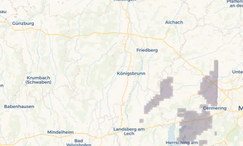 Regenradar Vorschaubild - Aktuelle Niederschläge in Bobingen und Umgebung