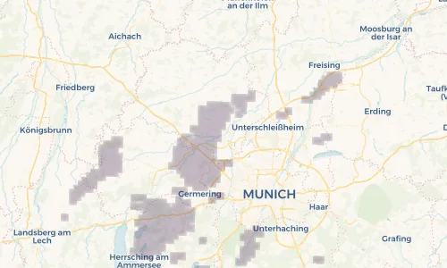 Regenradar Vorschaubild - Aktuelle Niederschläge in Dachau und Umgebung