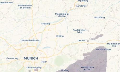 Regenradar Vorschaubild - Aktuelle Niederschläge in Erding und Umgebung