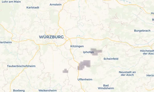 Regenradar Vorschaubild - Aktuelle Niederschläge in Kitzingen und Umgebung