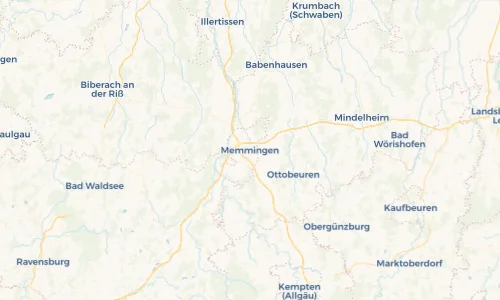 Regenradar Vorschaubild - Aktuelle Niederschläge in Memmingen und Umgebung