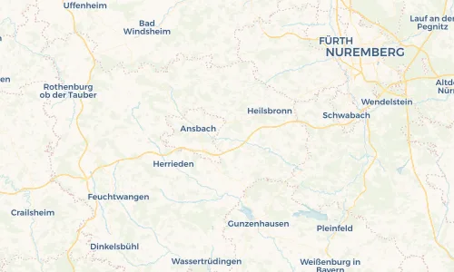 Regenradar Vorschaubild - Aktuelle Niederschläge in Sachsen bei Ansbach und Umgebung