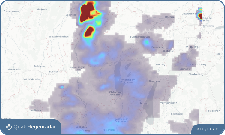 Regenradar-Widget für Schondorf am Ammersee