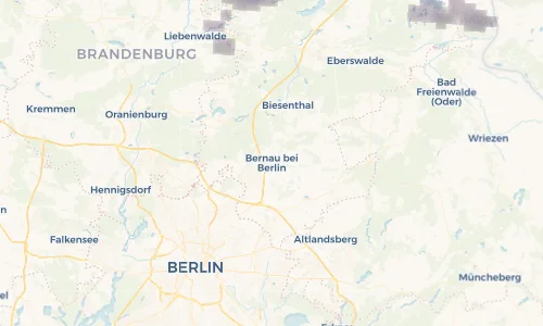 Regenradar Vorschaubild - Aktuelle Niederschläge in Bernau bei Berlin und Umgebung
