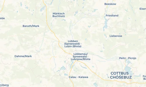 Regenradar Vorschaubild - Aktuelle Niederschläge in Lübben (Spreewald) - Lubin (Błota) und Umgebung