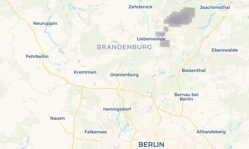 Regenradar Vorschaubild - Aktuelle Niederschläge in Oranienburg und Umgebung