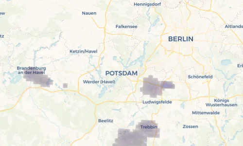 Regenradar Vorschaubild - Aktuelle Niederschläge in Potsdam und Umgebung