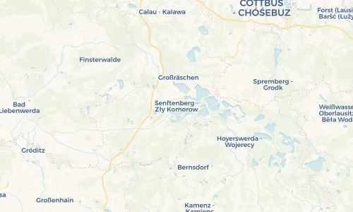 Regenradar Vorschaubild - Aktuelle Niederschläge in Senftenberg - Zły Komorow und Umgebung