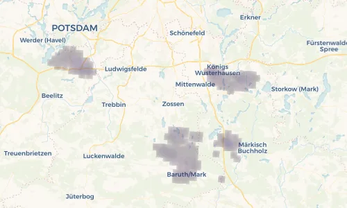 Regenradar Vorschaubild - Aktuelle Niederschläge in Zossen und Umgebung