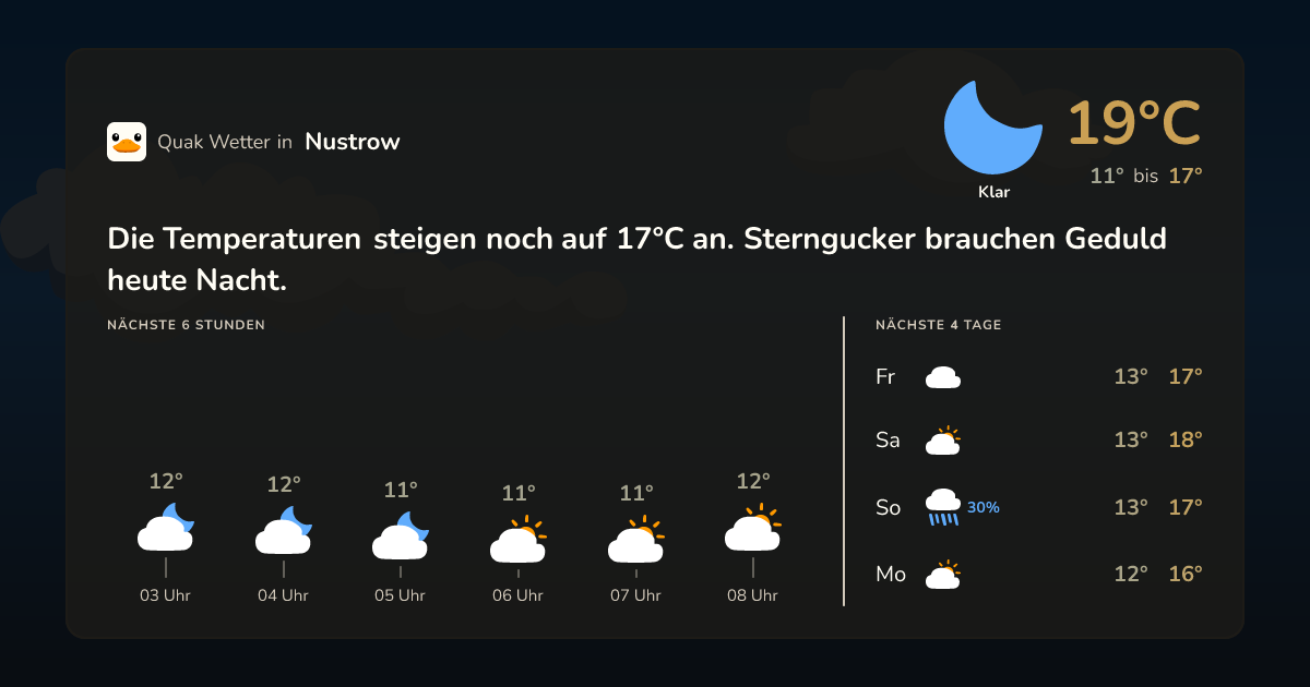 Quak Wetter-Widget Nustrow