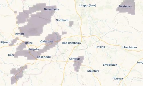 Regenradar Vorschaubild - Aktuelle Niederschläge in Bad Bentheim und Umgebung