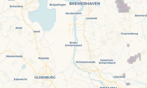 Regenradar Vorschaubild - Aktuelle Niederschläge in Brake (Unterweser) und Umgebung
