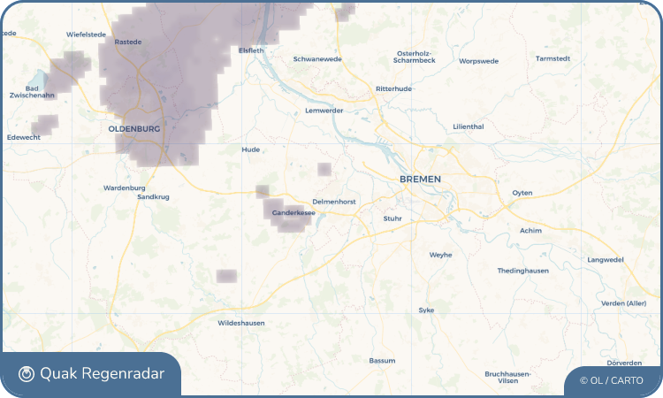 Regenradar-Widget für Delmenhorst