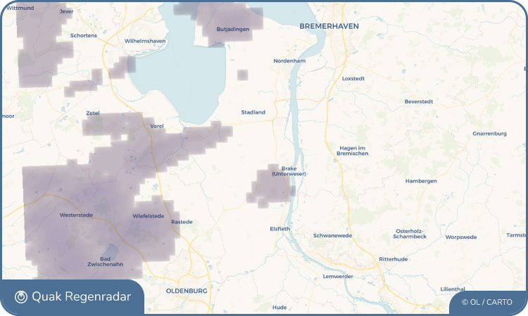 Regenradar-Widget für Ovelgönne