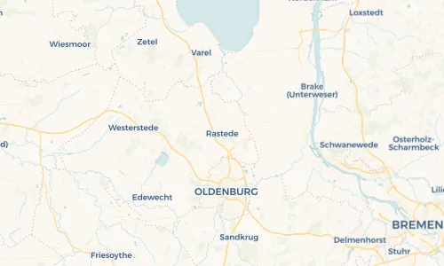 Regenradar Vorschaubild - Aktuelle Niederschläge in Rastede und Umgebung
