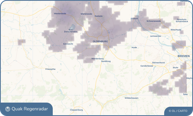 Regenradar-Widget für Wardenburg