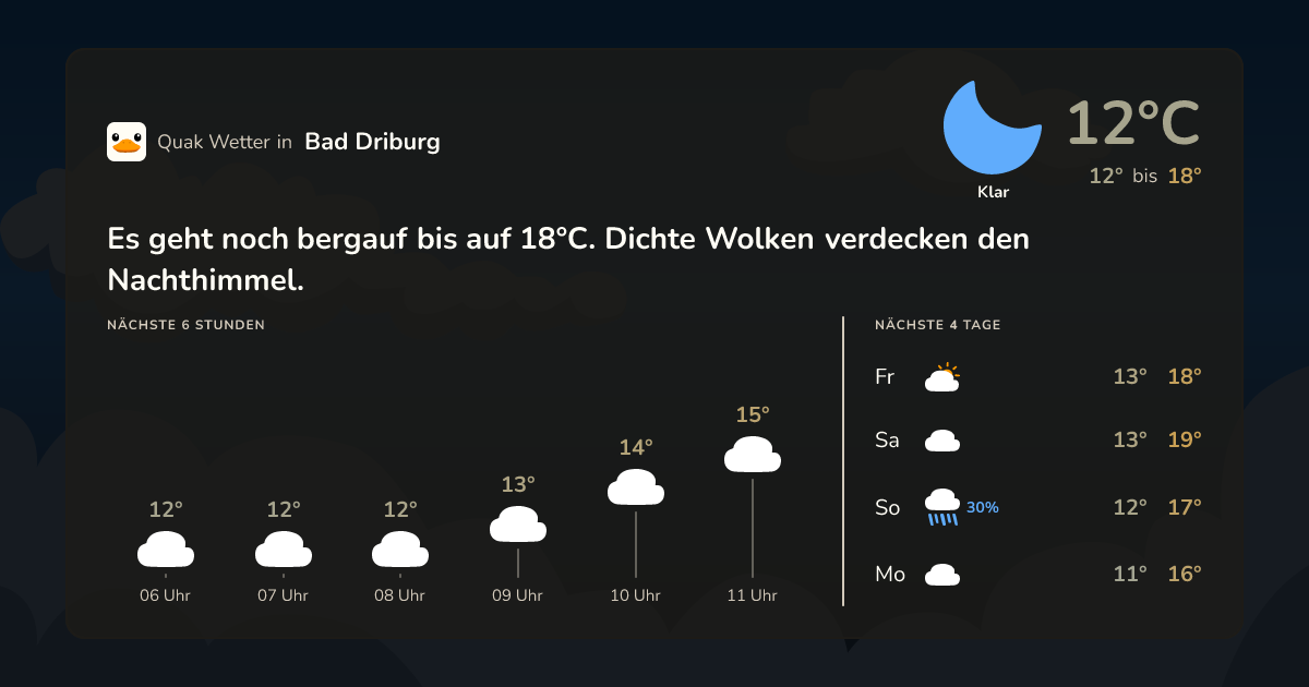Quak Wetter-Widget Bad Driburg