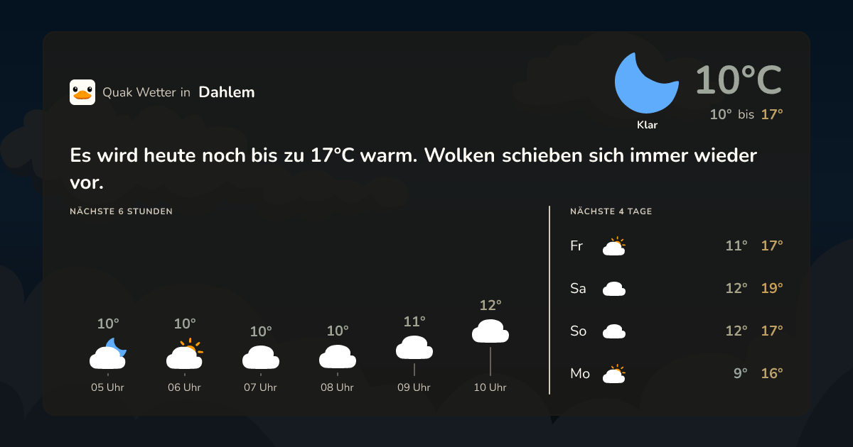 Quak Wetter-Widget Dahlem
