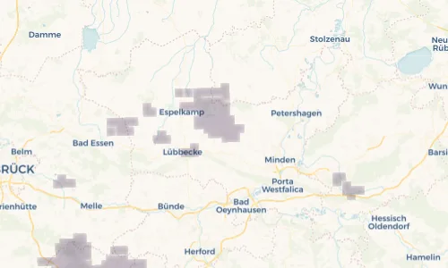 Regenradar Vorschaubild - Aktuelle Niederschläge in Hille und Umgebung