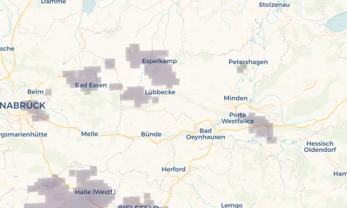 Regenradar Vorschaubild - Aktuelle Niederschläge in Hüllhorst und Umgebung