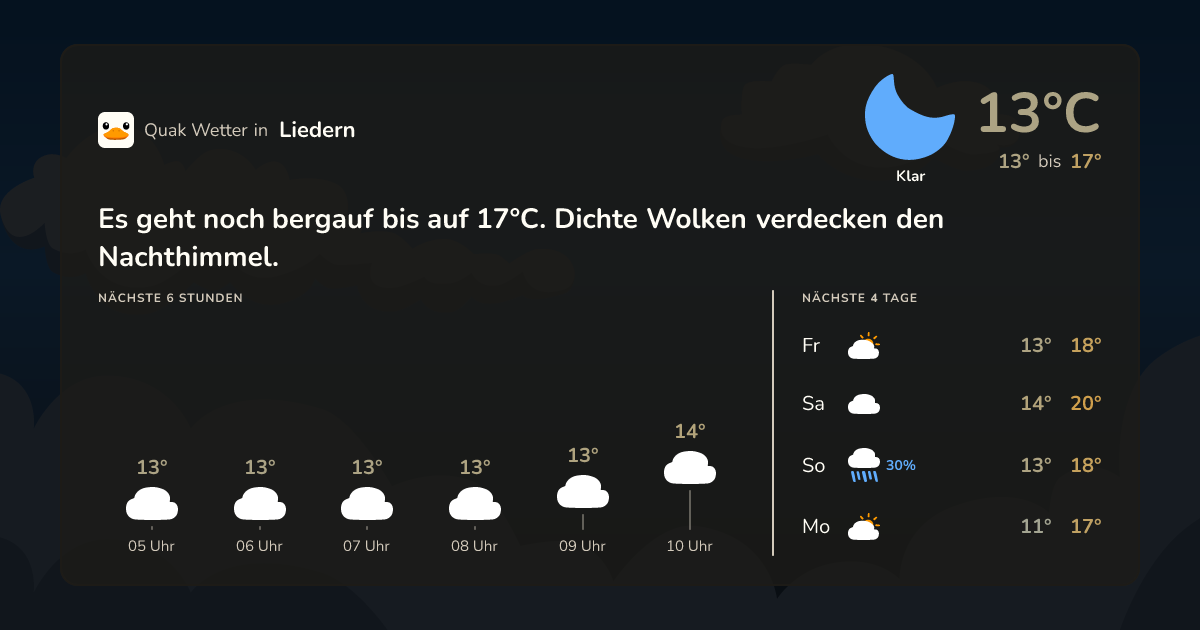 Quak Wetter-Widget Liedern