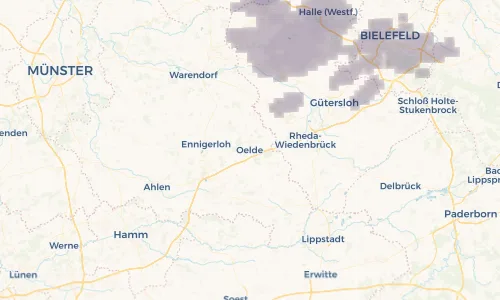 Regenradar Vorschaubild - Aktuelle Niederschläge in Oelde und Umgebung