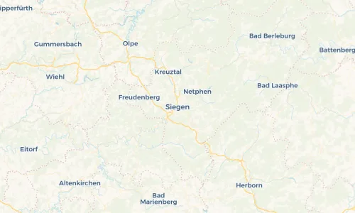 Regenradar Vorschaubild - Aktuelle Niederschläge in Siegen und Umgebung
