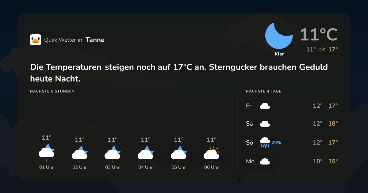 Quak Wetter-Widget Tanne