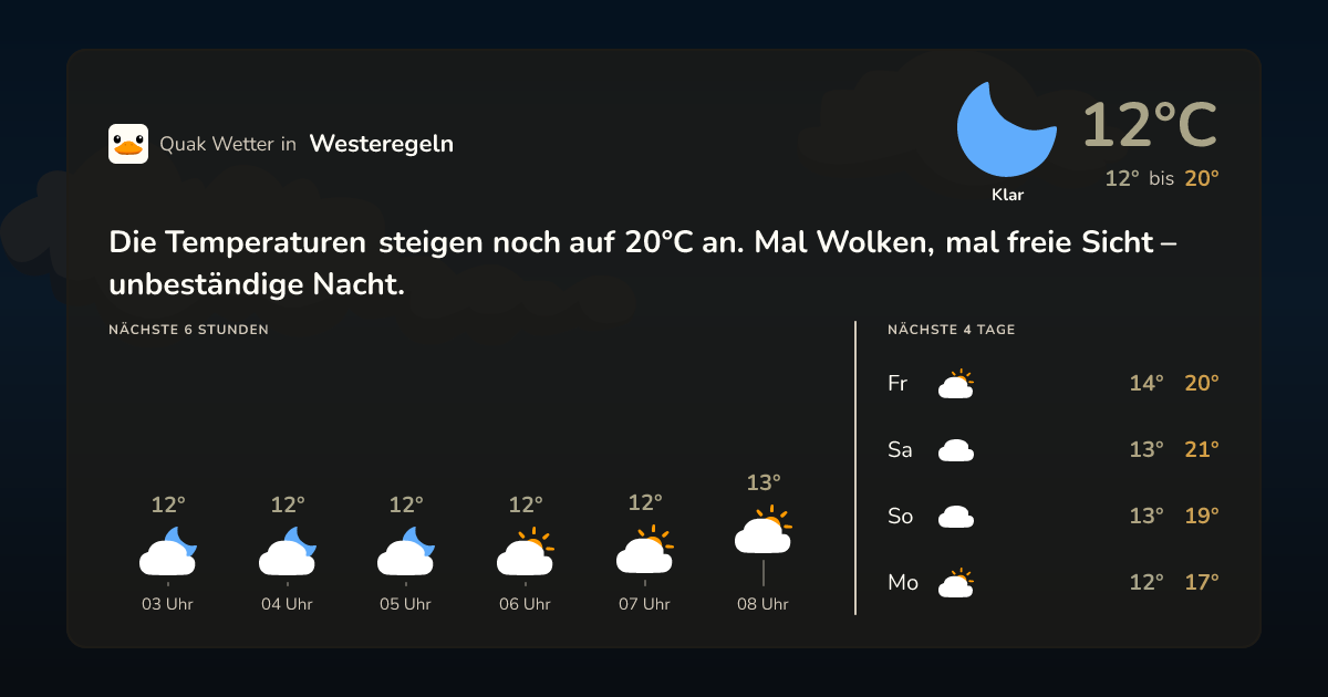 Quak Wetter-Widget Westeregeln