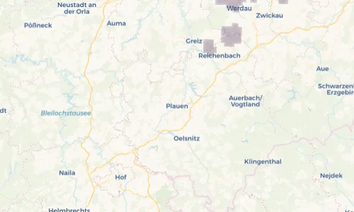 Regenradar Vorschaubild - Aktuelle Niederschläge in Plauen und Umgebung