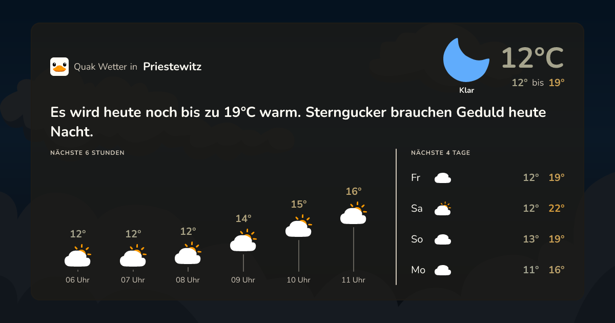 Wettervorschau Priestewitz – 7-Tage Vorhersage