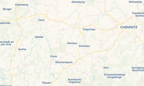 Regenradar Vorschaubild - Aktuelle Niederschläge in Werdau und Umgebung