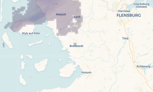 Regenradar Vorschaubild - Aktuelle Niederschläge in Bredstedt und Umgebung