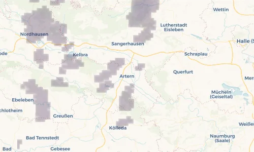 Regenradar Vorschaubild - Aktuelle Niederschläge in Artern und Umgebung