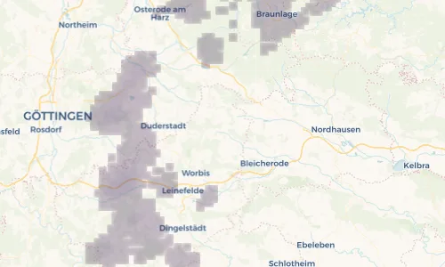 Regenradar Vorschaubild - Aktuelle Niederschläge in Bischofferode und Umgebung