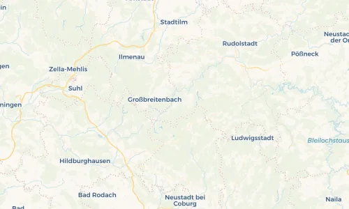 Regenradar Vorschaubild - Aktuelle Niederschläge in Meuselbach-Schwarzmühle und Umgebung