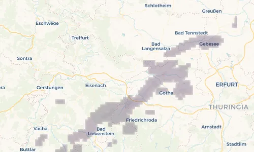 Regenradar Vorschaubild - Aktuelle Niederschläge in Wolfsbehringen und Umgebung